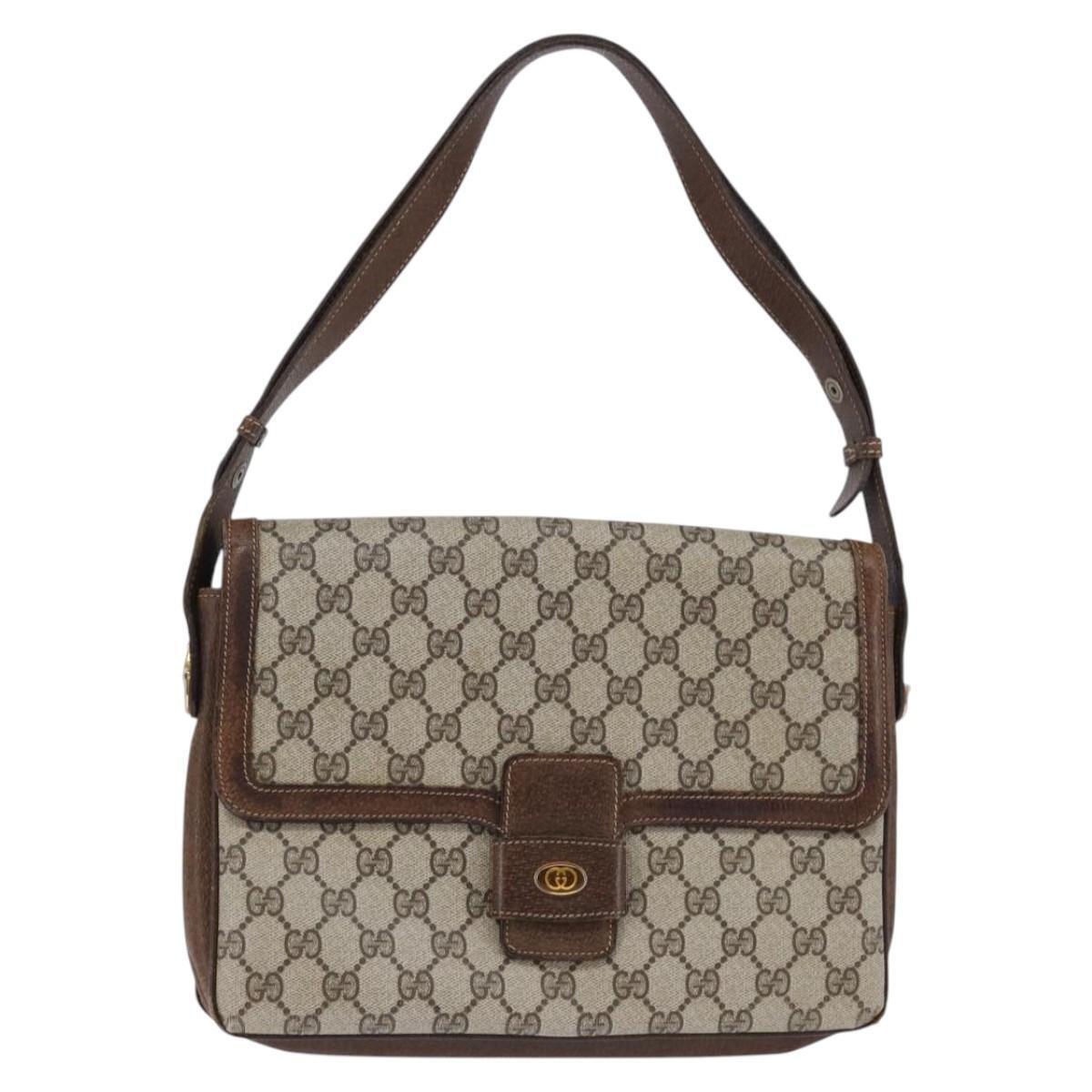 Gucci Gg Supreme Shoulder Bag Pvc Beige Gold 001 16 4084 Auth Hk2993